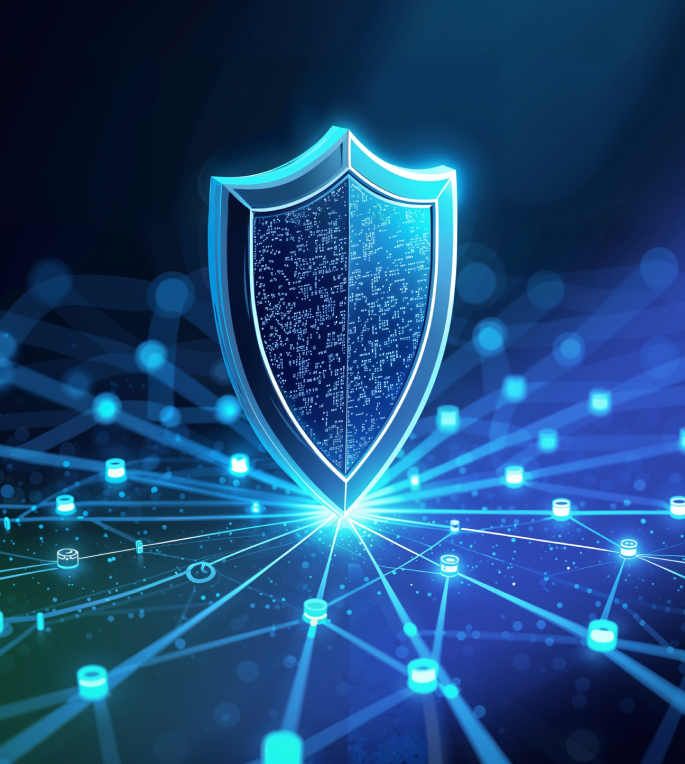 Abstract network security graphic used by Netviss