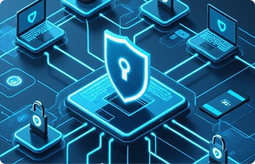 Enterprise IT security and network protection illustration